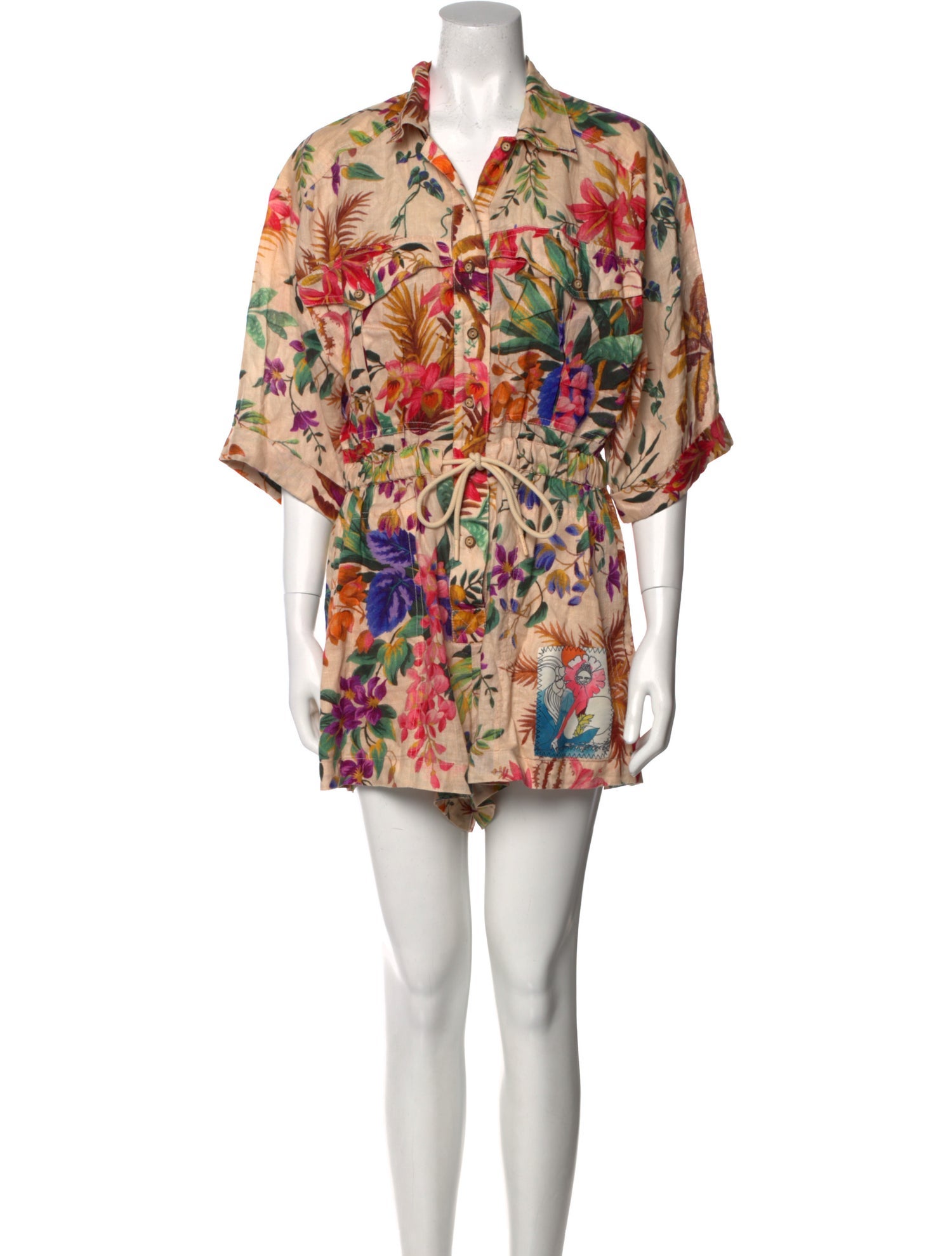 Zimmermann Linen Printed Romper