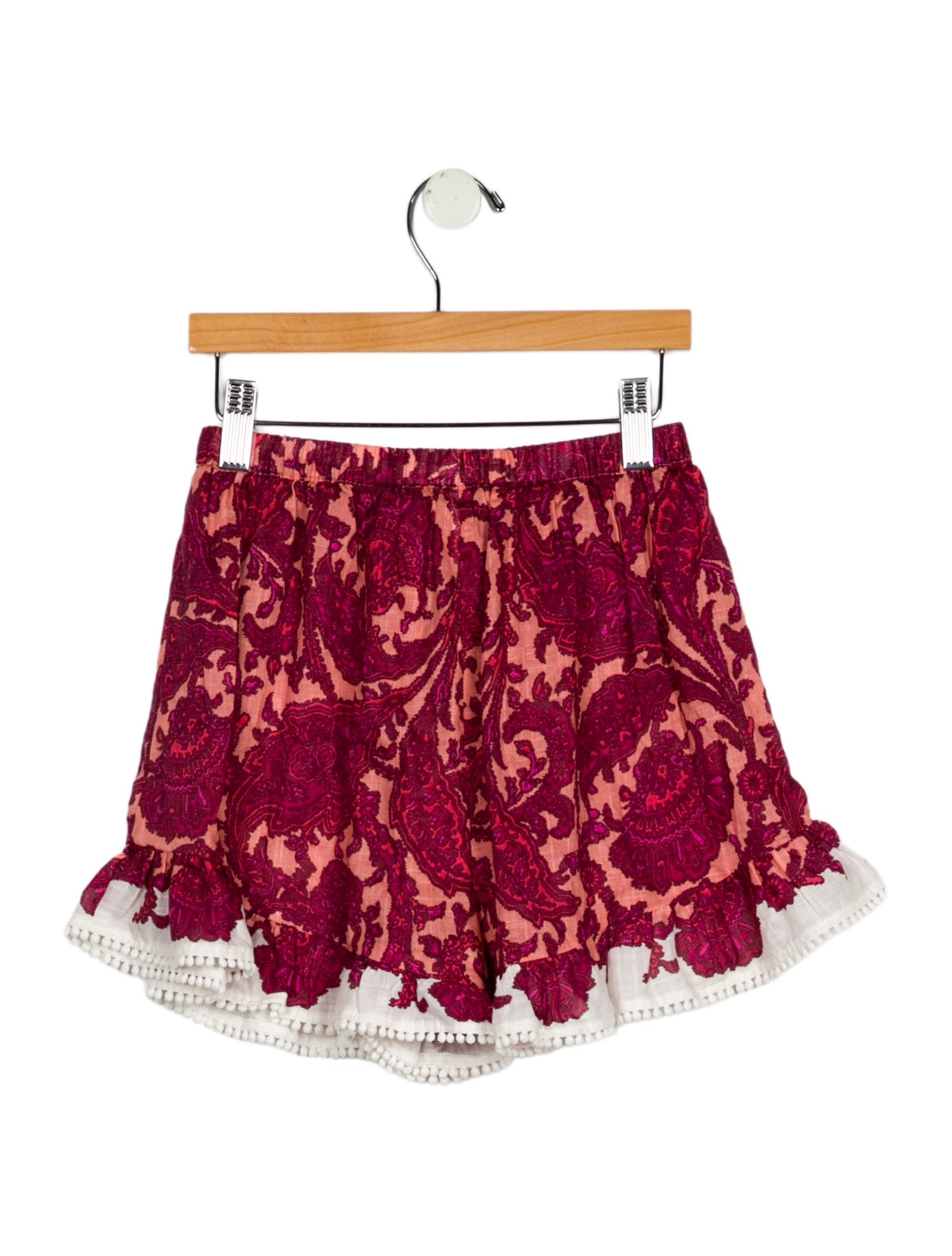 Zimmermann kid girls' burgundy multicolored shorts