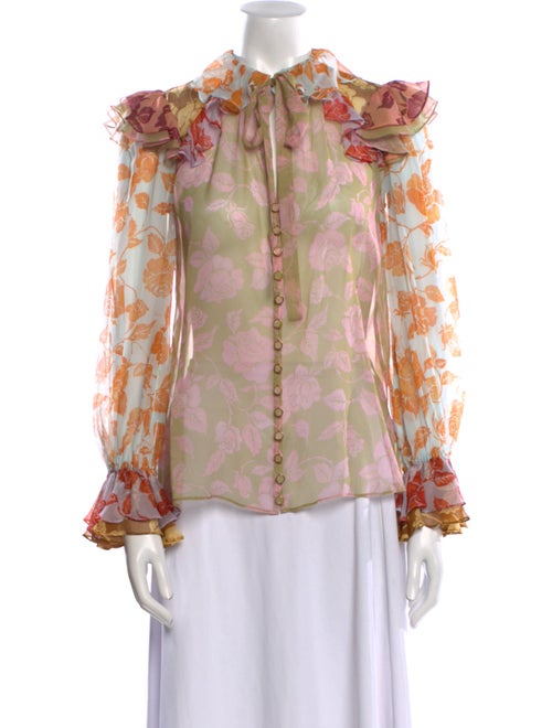 Zimmermann Silk Floral Print Blouse