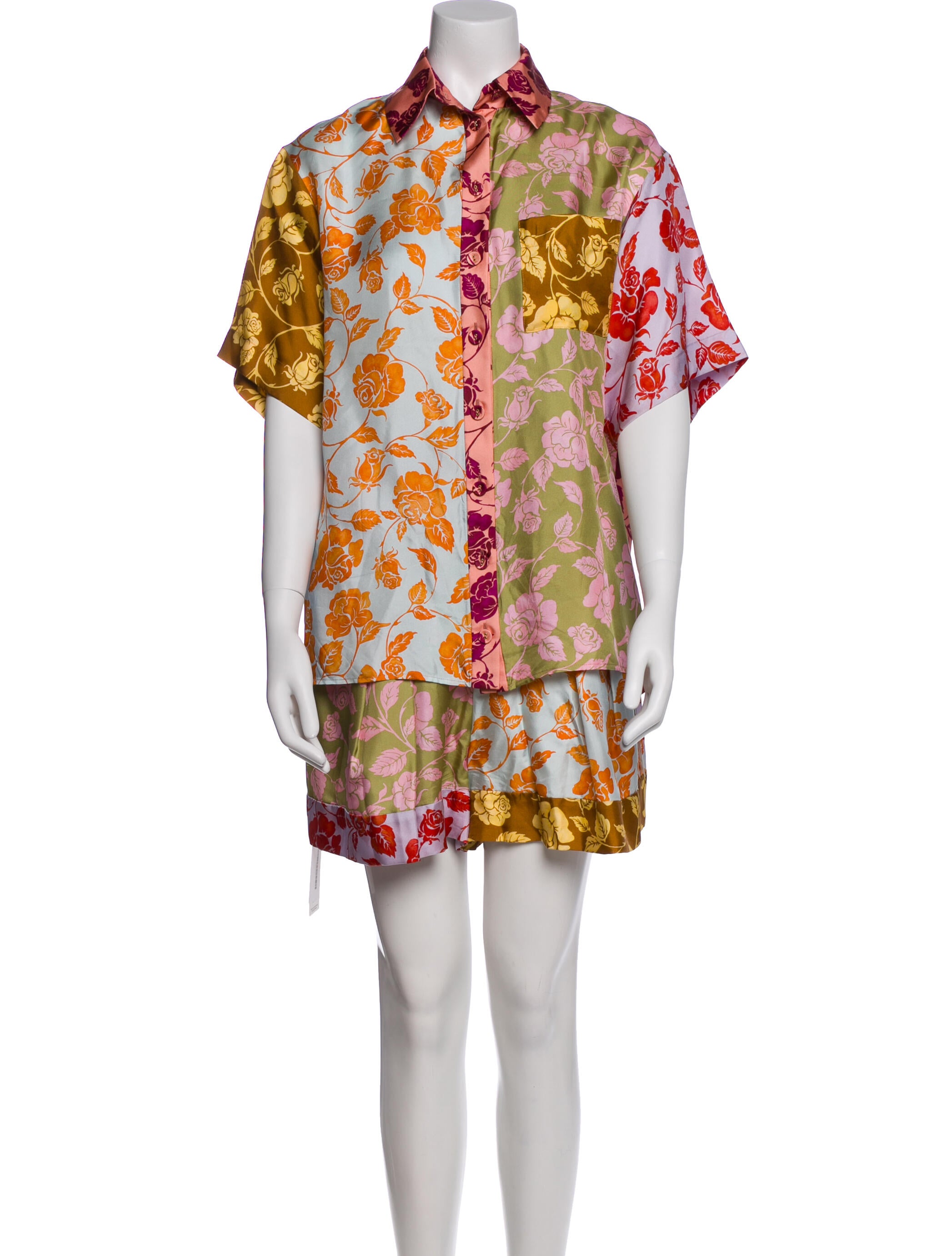 Zimmermann Silk Floral Print Short Set