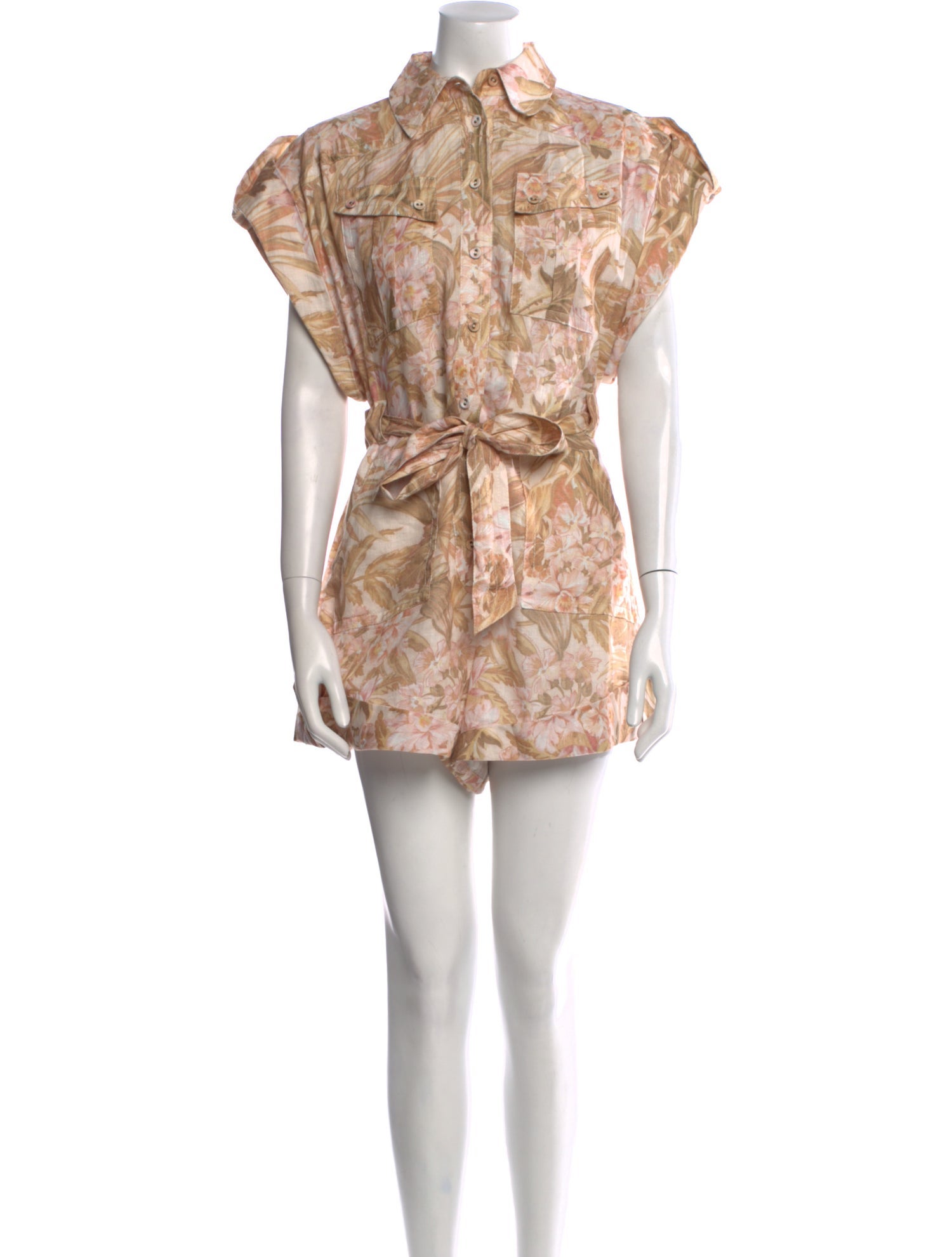 Zimmermann Linen Floral Print Romper