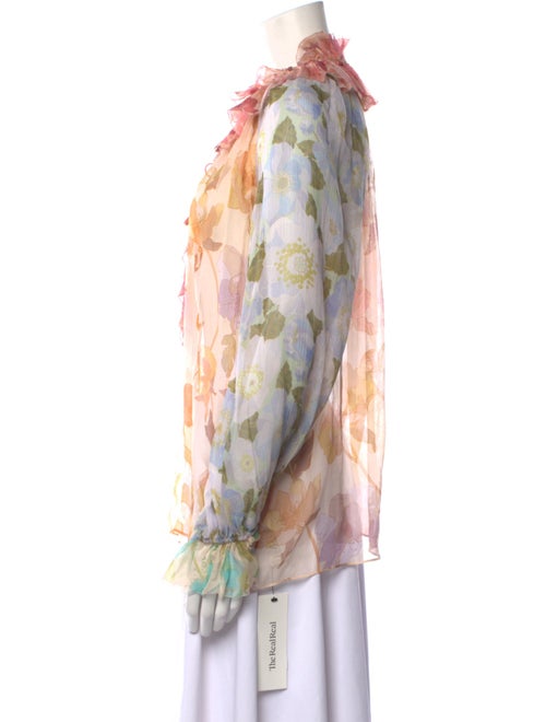 Zimmermann Silk Floral Print Button-Up Top