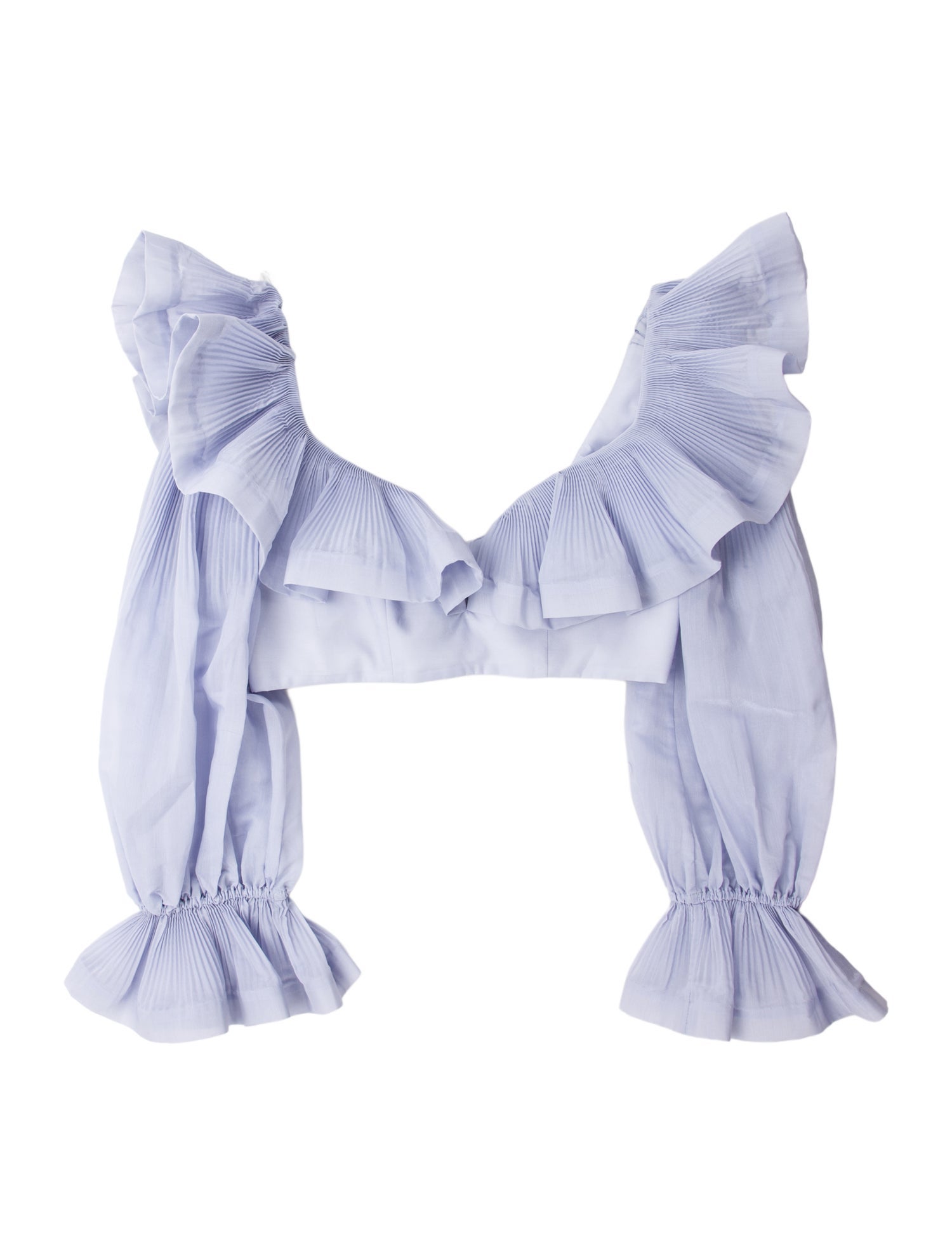 Zimmermann Square Neckline Long Sleeve Crop Top