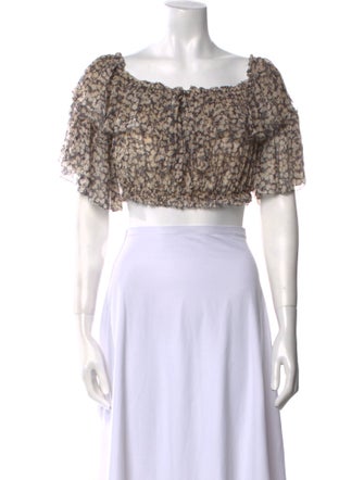 Zimmermann Silk Printed Crop Top