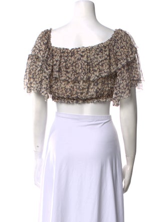 Zimmermann Silk Printed Crop Top