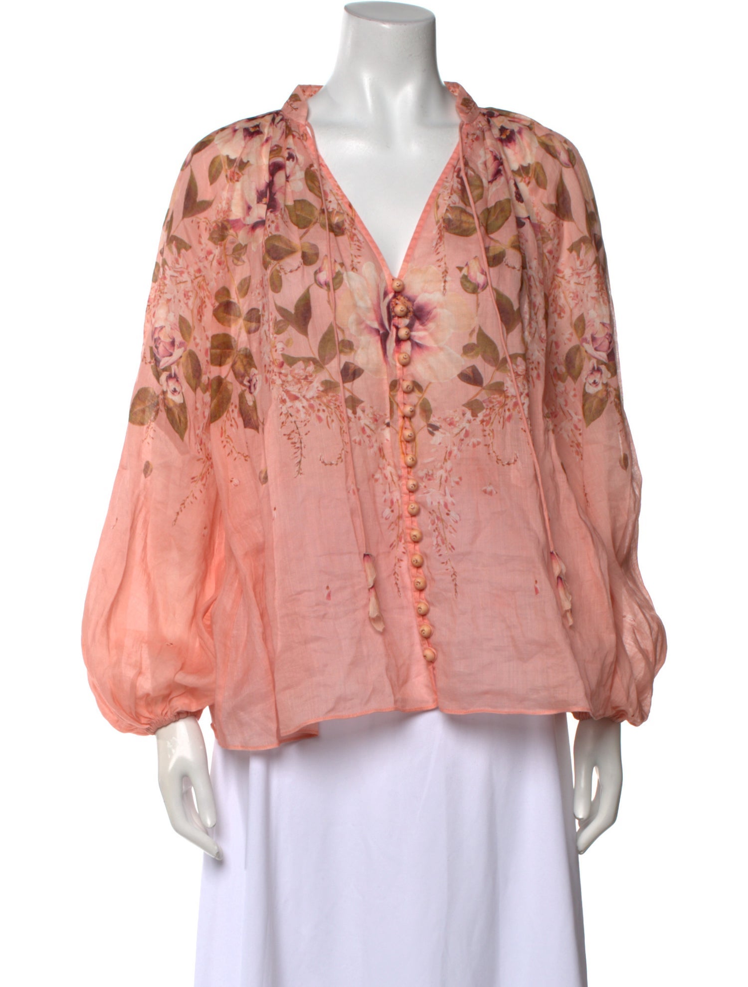Zimmermann Floral Print V-Neck Blouse