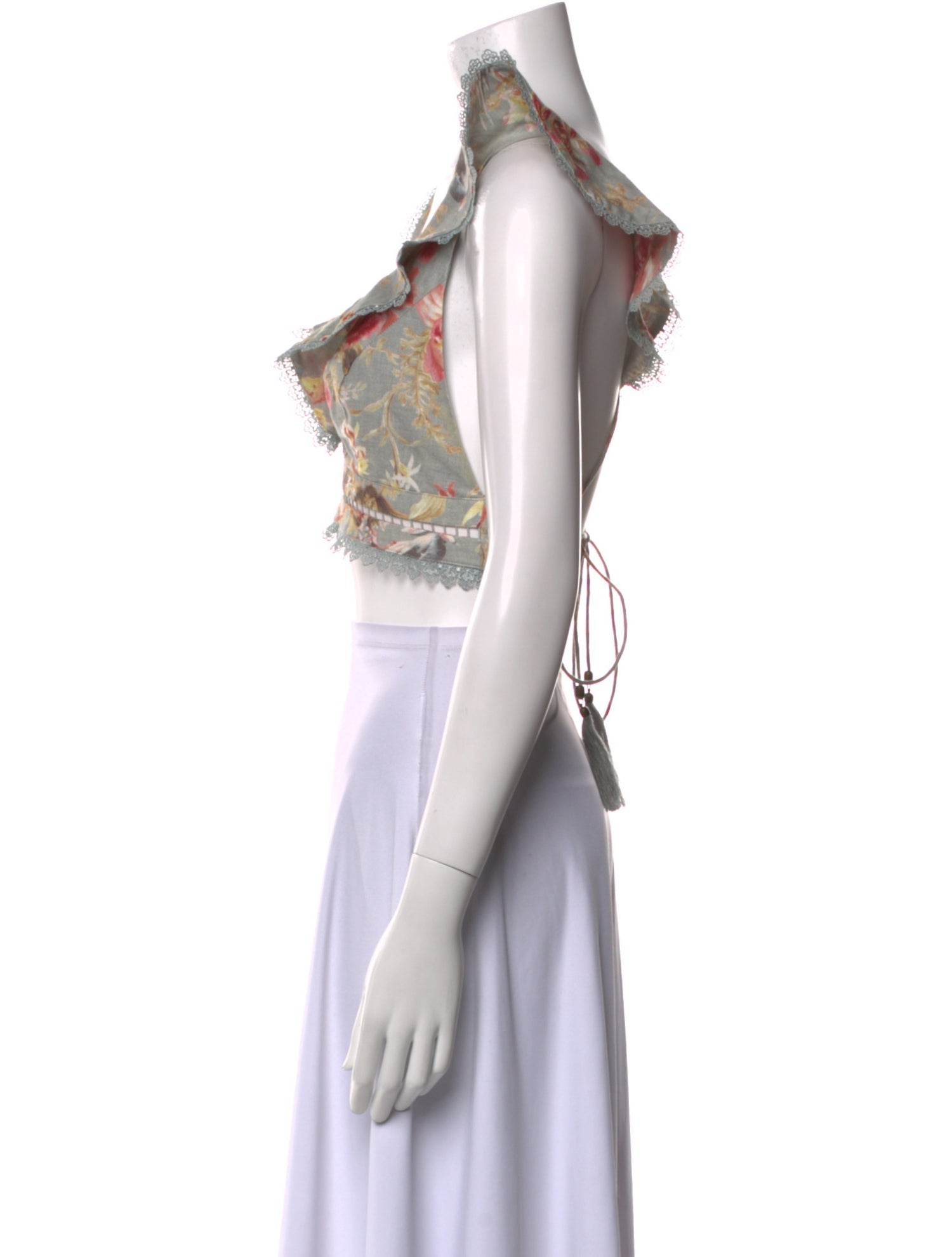 Zimmermann Linen Paisley Print Crop Top