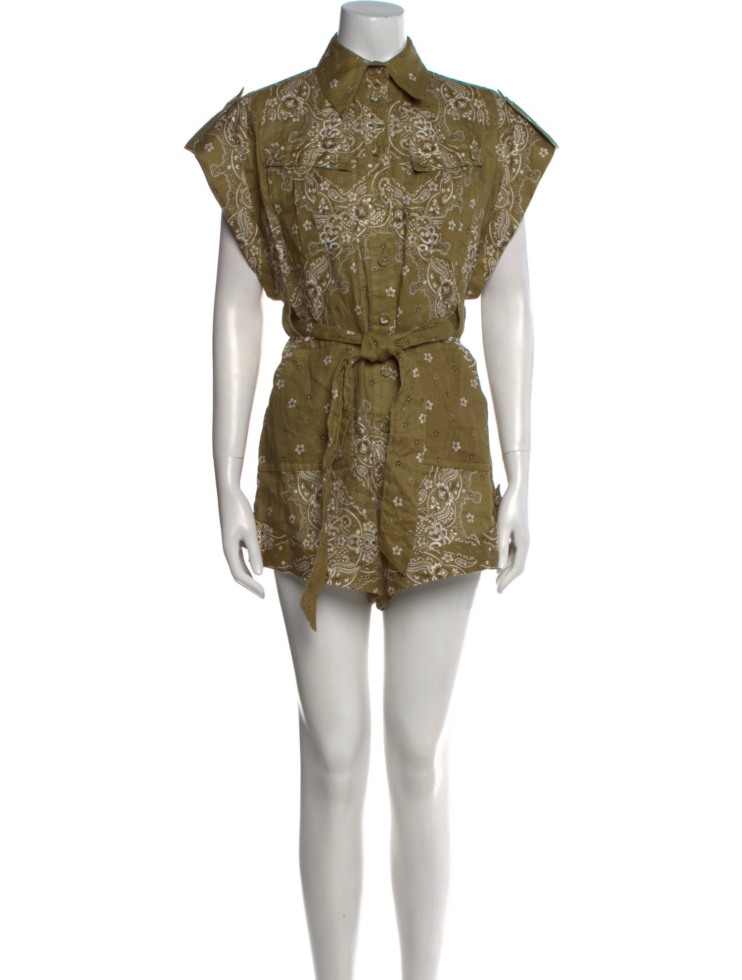Zimmermann Linen Paisley Print Romper