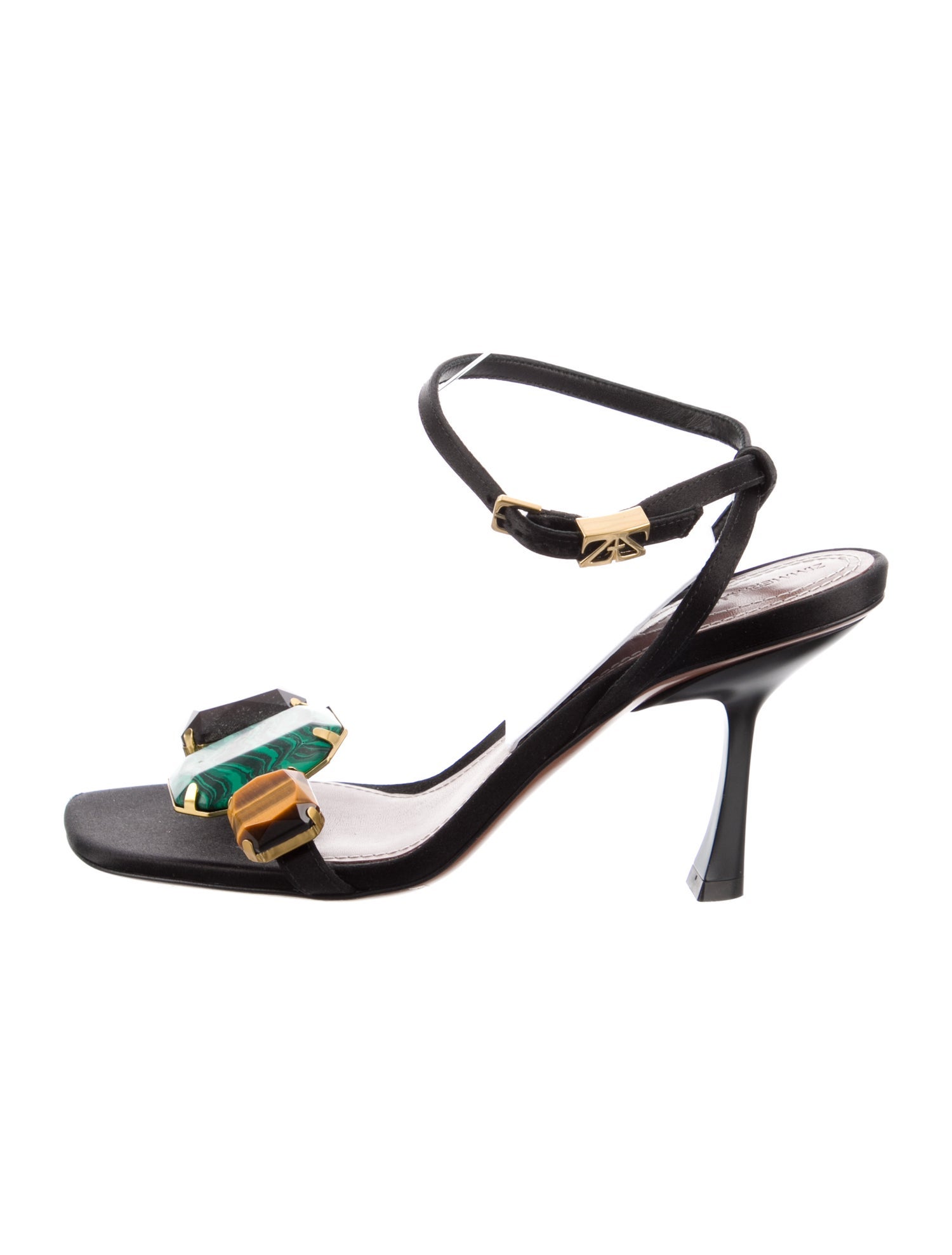 Zimmermann Satin Colorblock Pattern Sandals