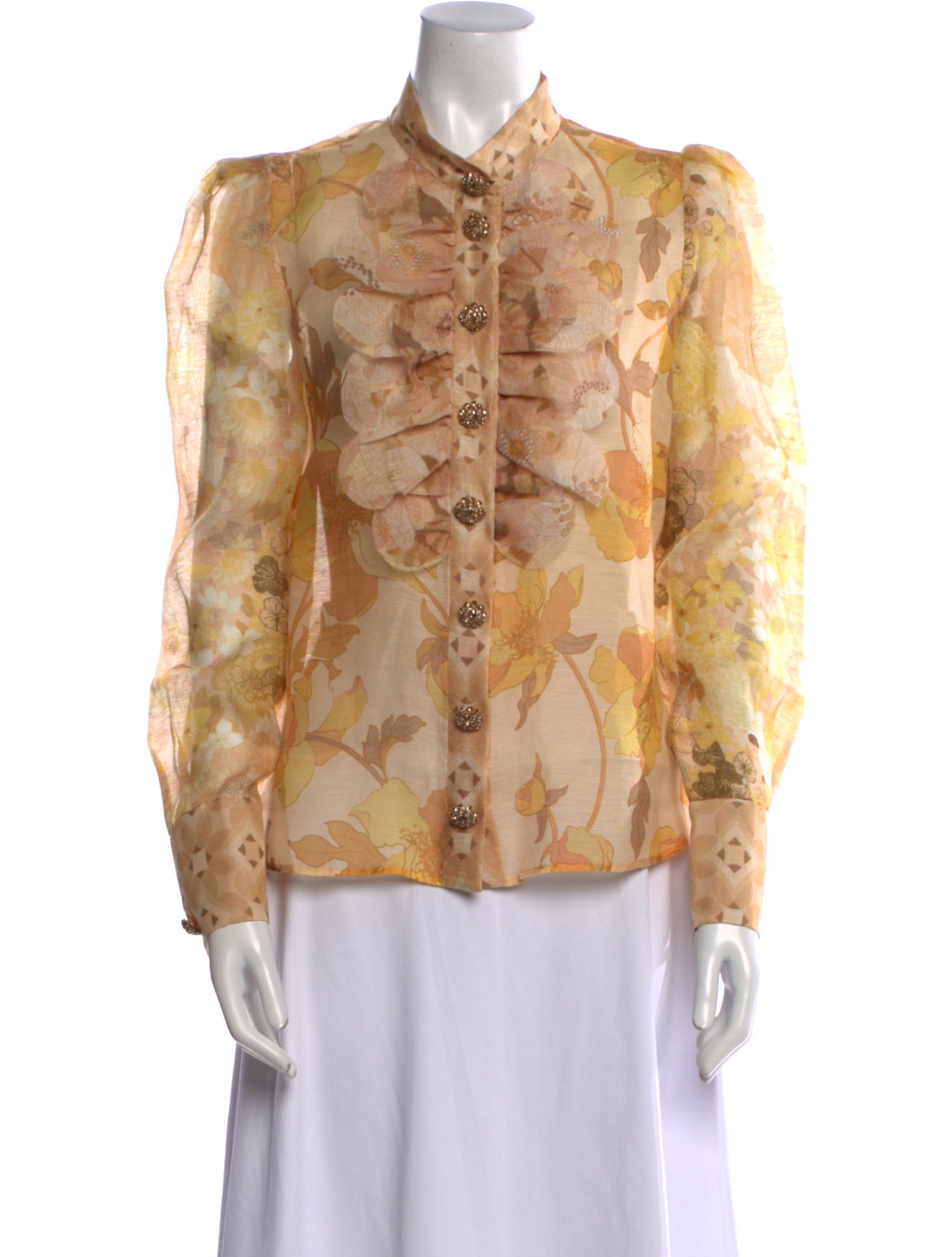 Zimmermann Linen Floral Print Blouse