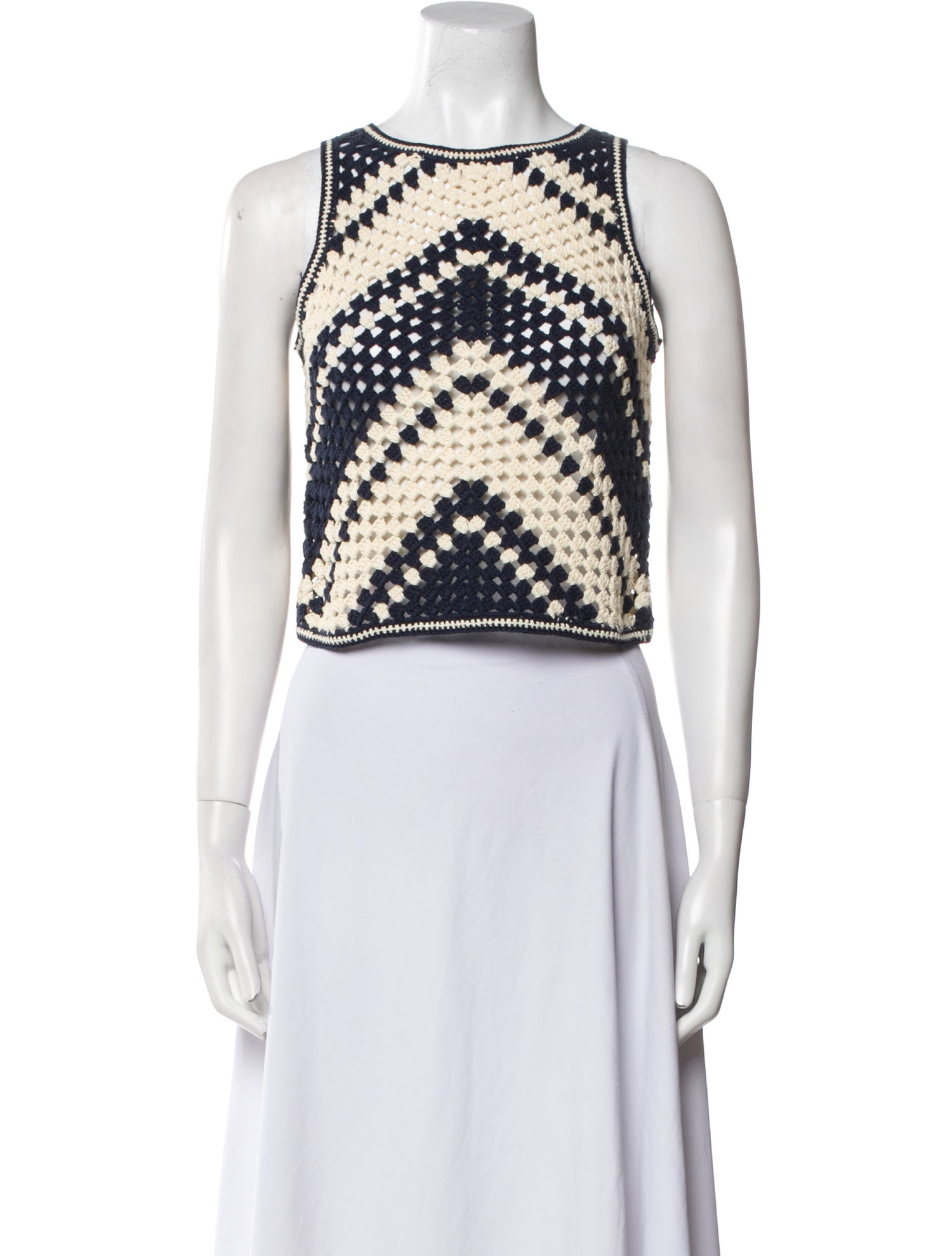 Zimmermann Printed Bateau Neckline Crop Top