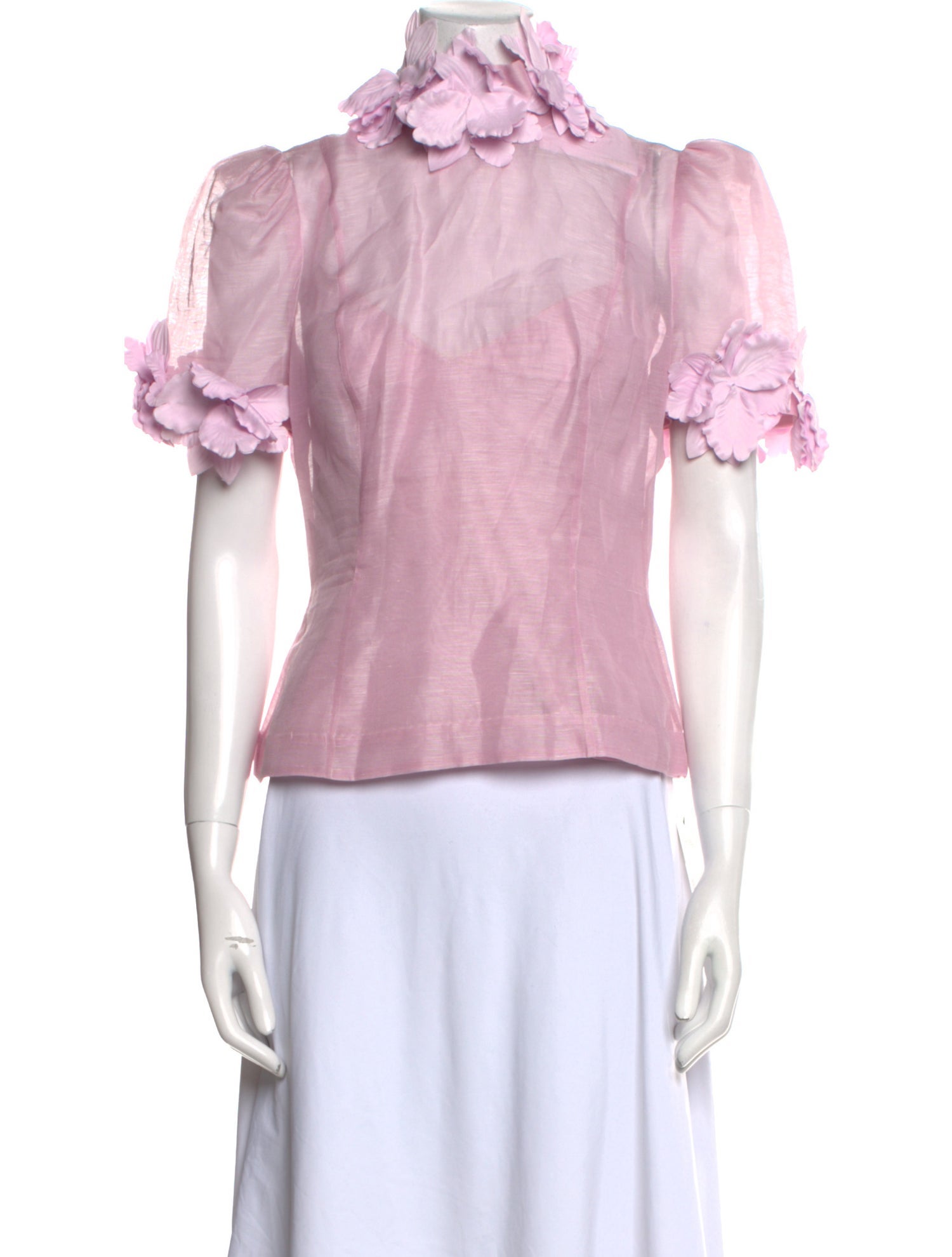 Zimmermann Linen Mock Neck Blouse w/ Tags