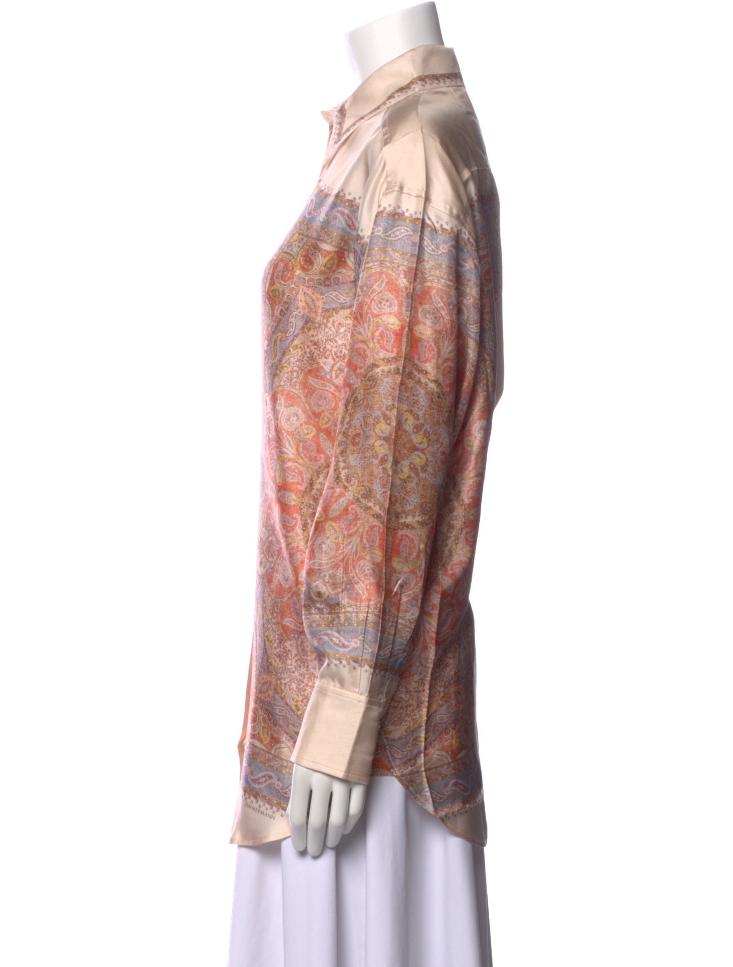 Zimmermann Silk Paisley Print Button-Up Top w/ Tags