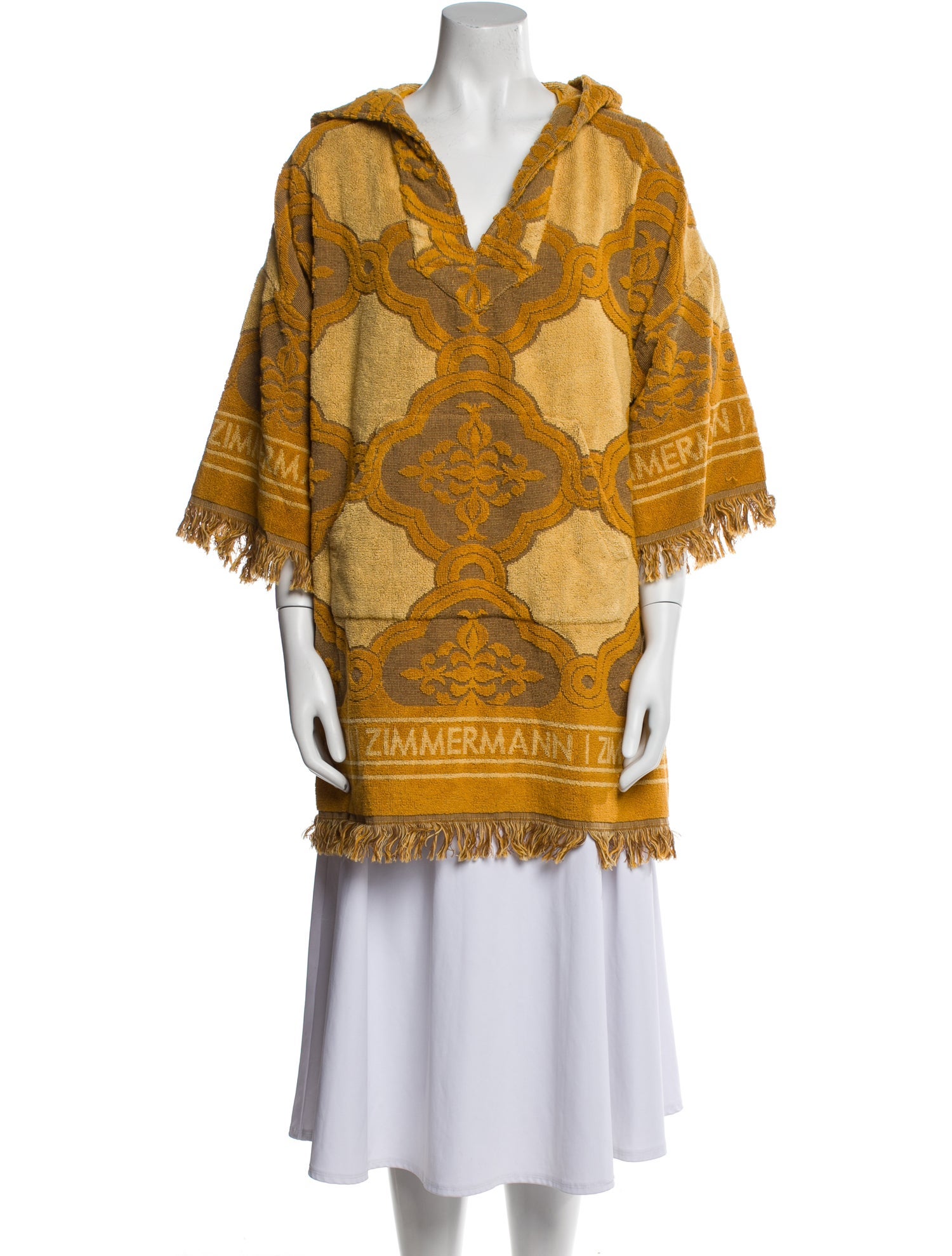 Zimmermann Printed Fringe Trim Accent Robe