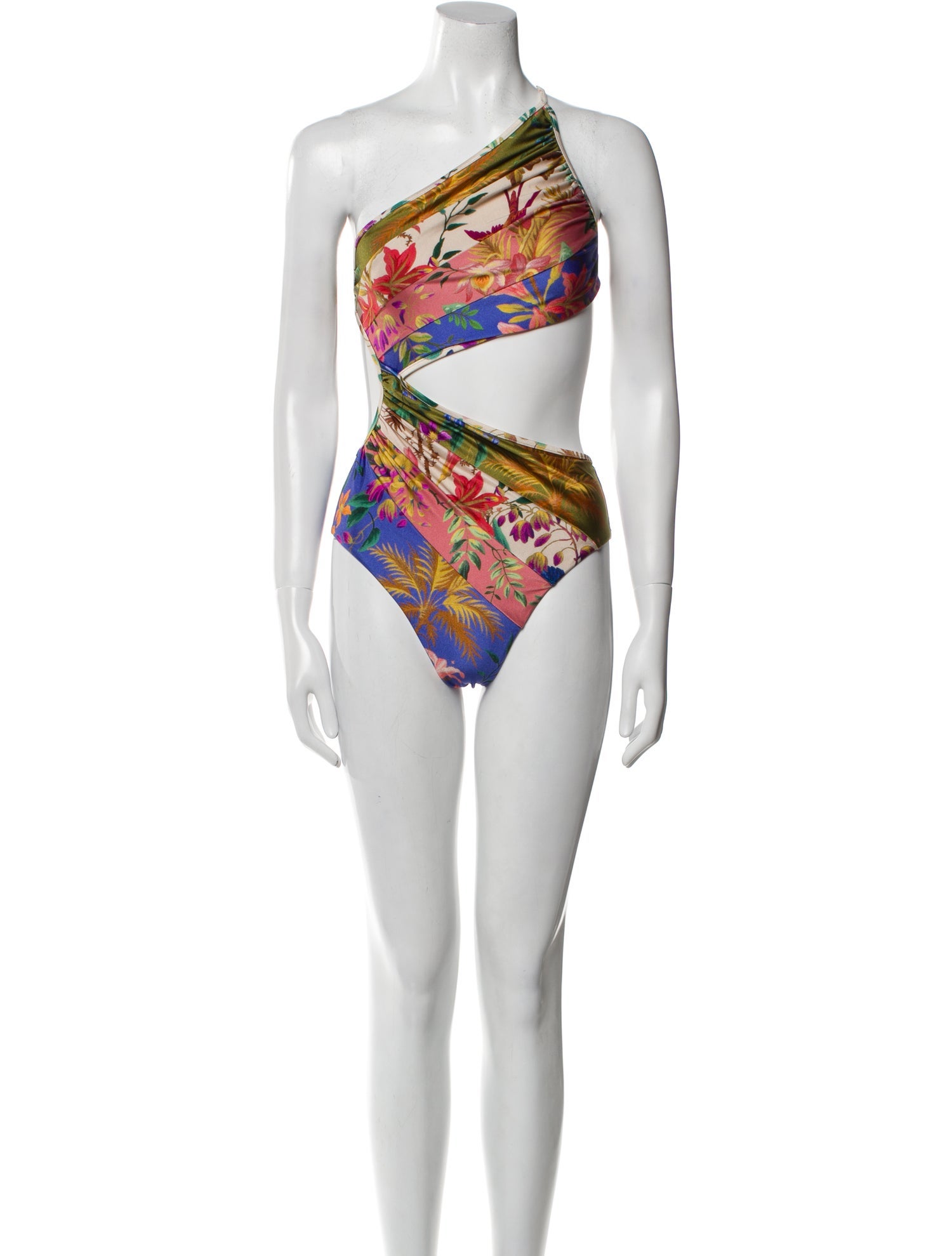 Zimmermann Printed Cutout Accent One-Piece