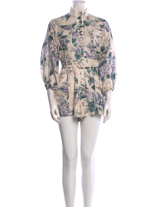 Zimmermann Linen Floral Print Romper