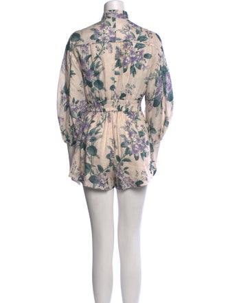 Zimmermann Linen Floral Print Romper