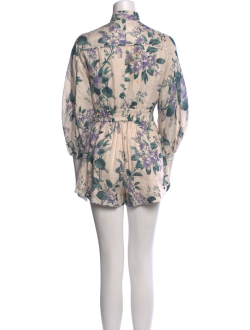 Zimmermann Linen Floral Print Romper