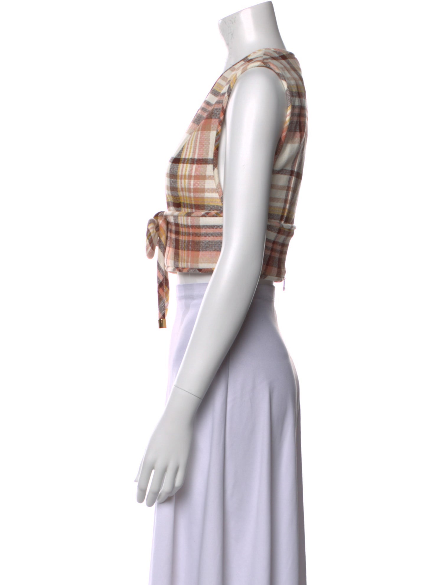 Zimmermann Linen Plaid Print Crop Top w/ Tags