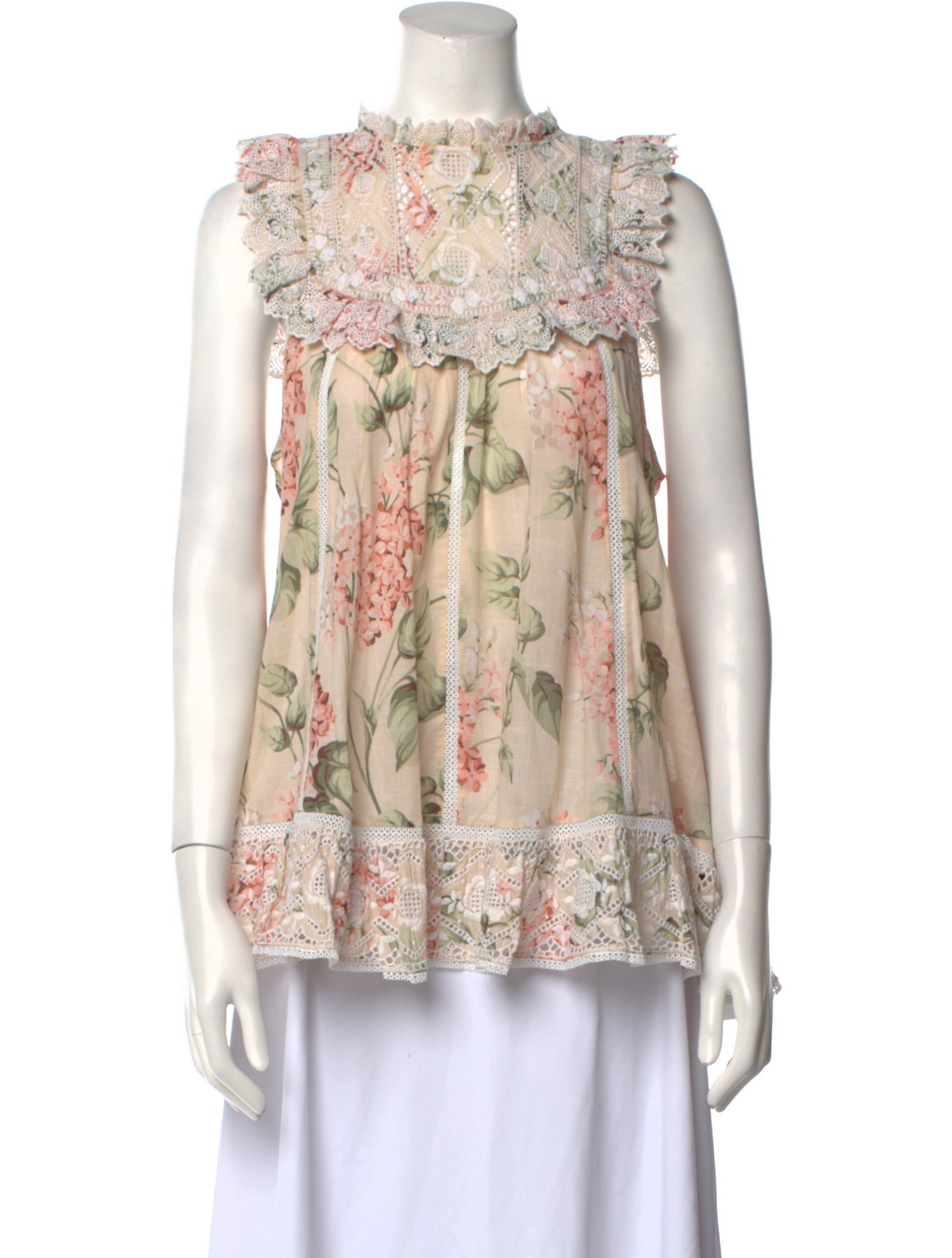 Zimmermann Floral Print Bateau Neckline Blouse
