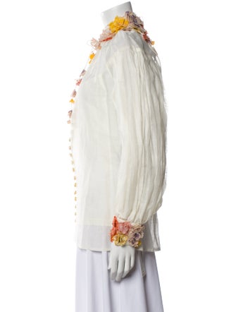 Zimmermann Linen Mock Neck Blouse