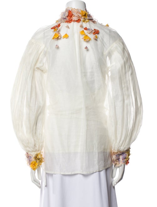 Zimmermann Linen Mock Neck Blouse