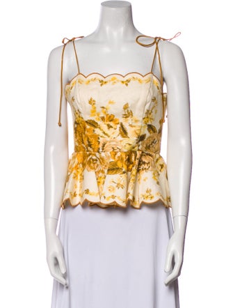 Zimmermann Aliane Linen Crop Top