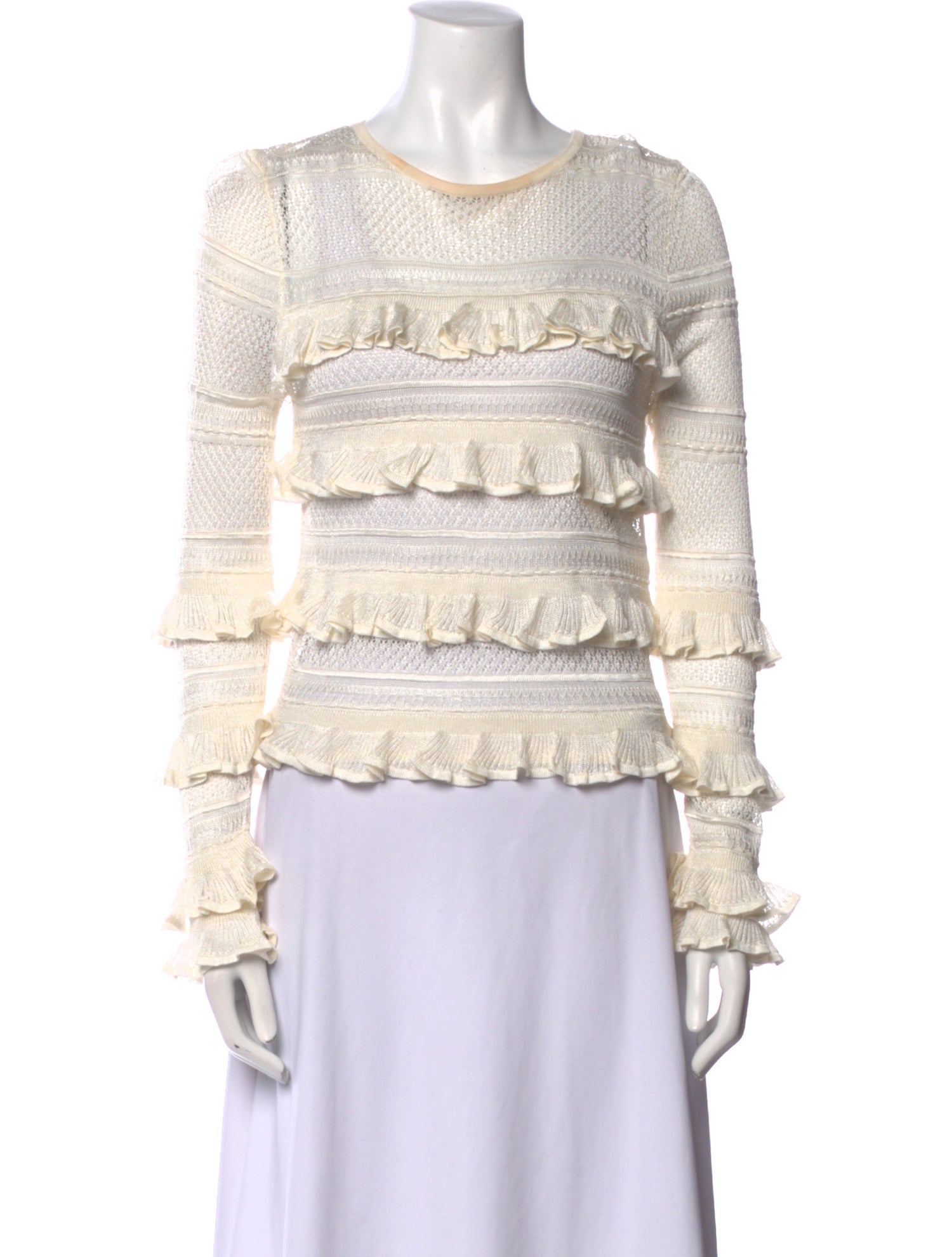 Zimmermann Bateau Neckline Long Sleeve Blouse