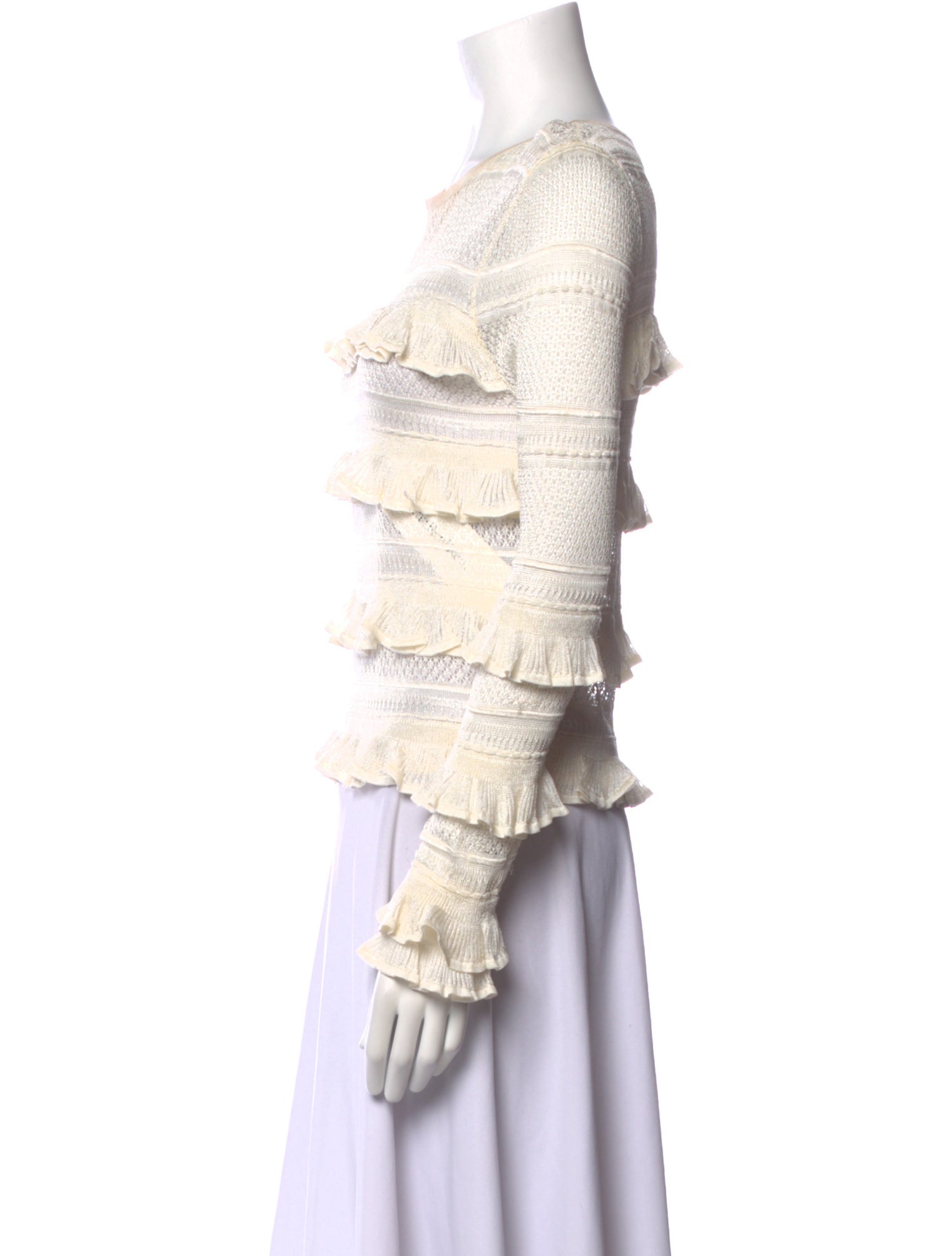 Zimmermann Bateau Neckline Long Sleeve Blouse