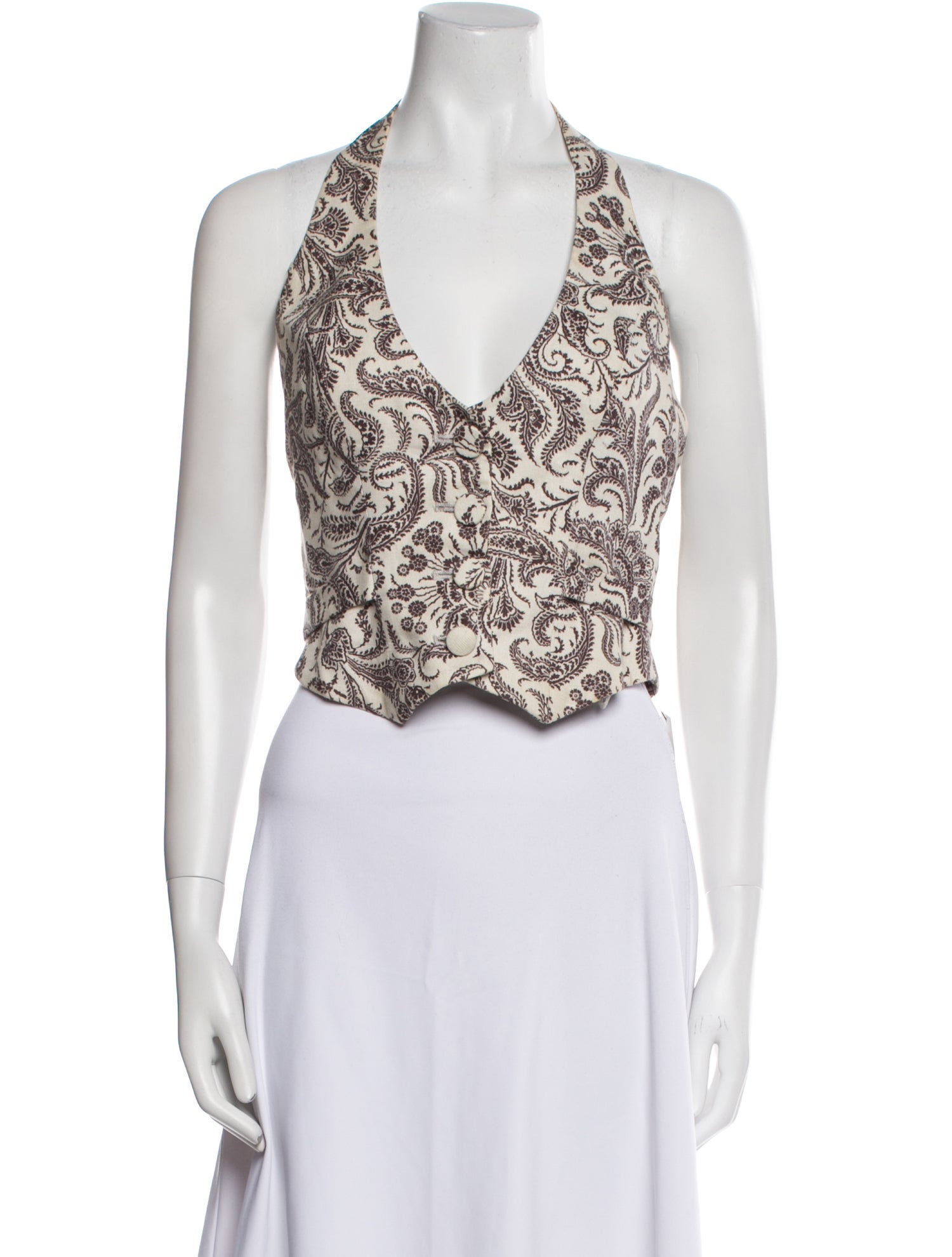 Zimmermann Linen Printed Crop Top