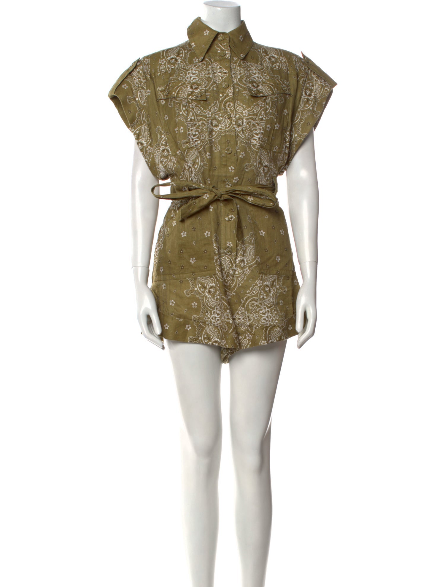 Zimmermann Linen Paisley Print Romper