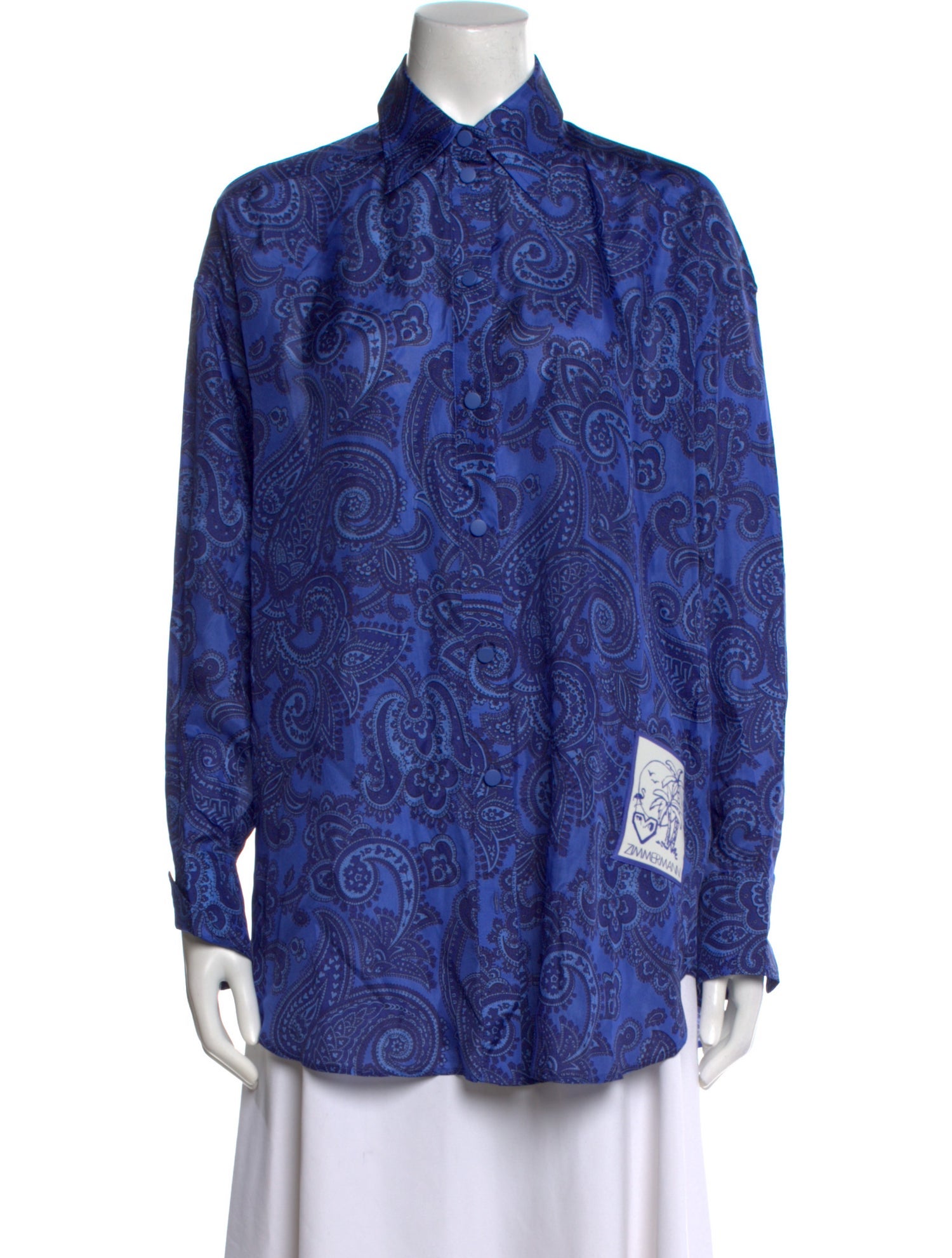 Zimmermann Silk Paisley Print Button-Up Top w/ Tags