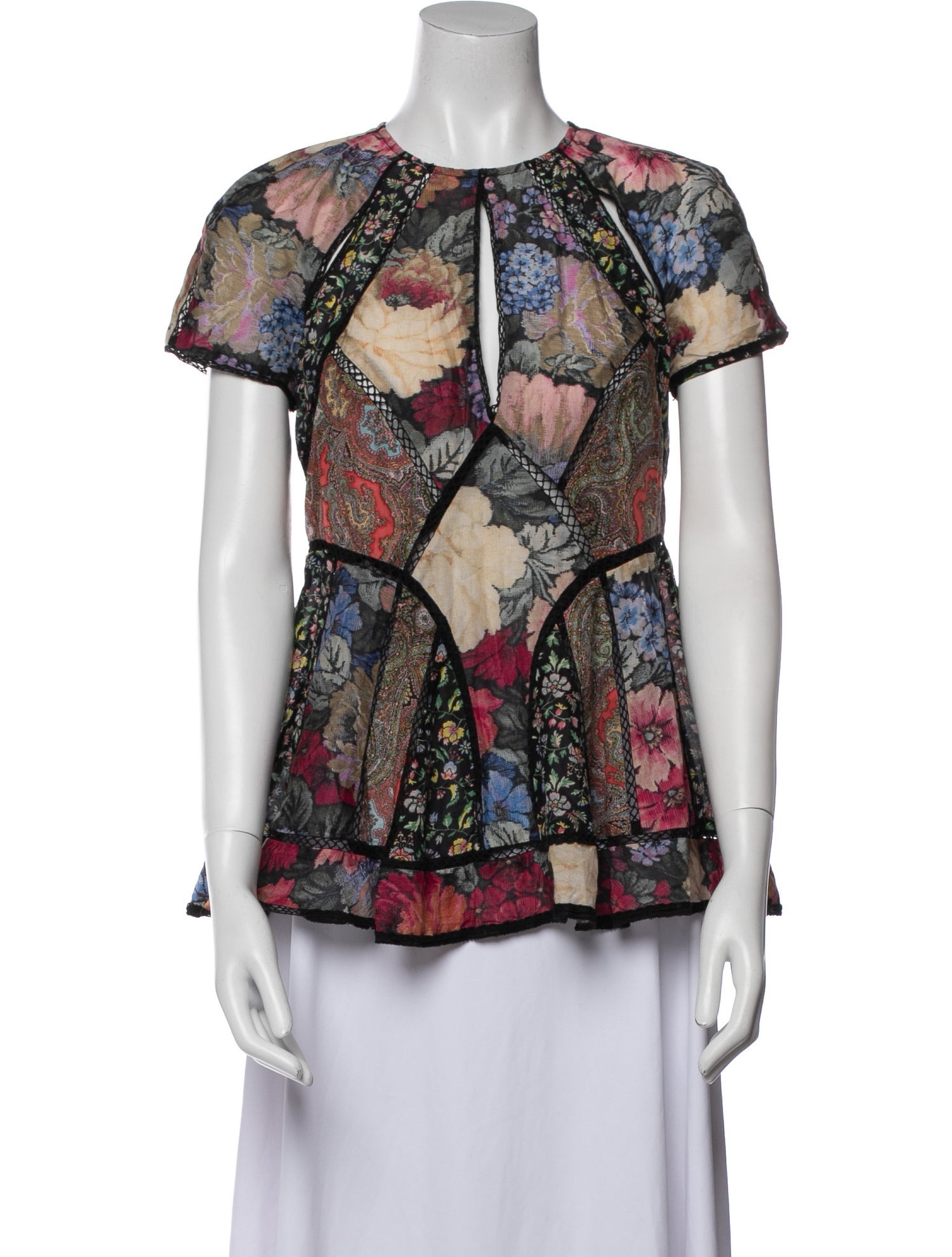 Zimmermann Floral Print Crew Neck Blouse
