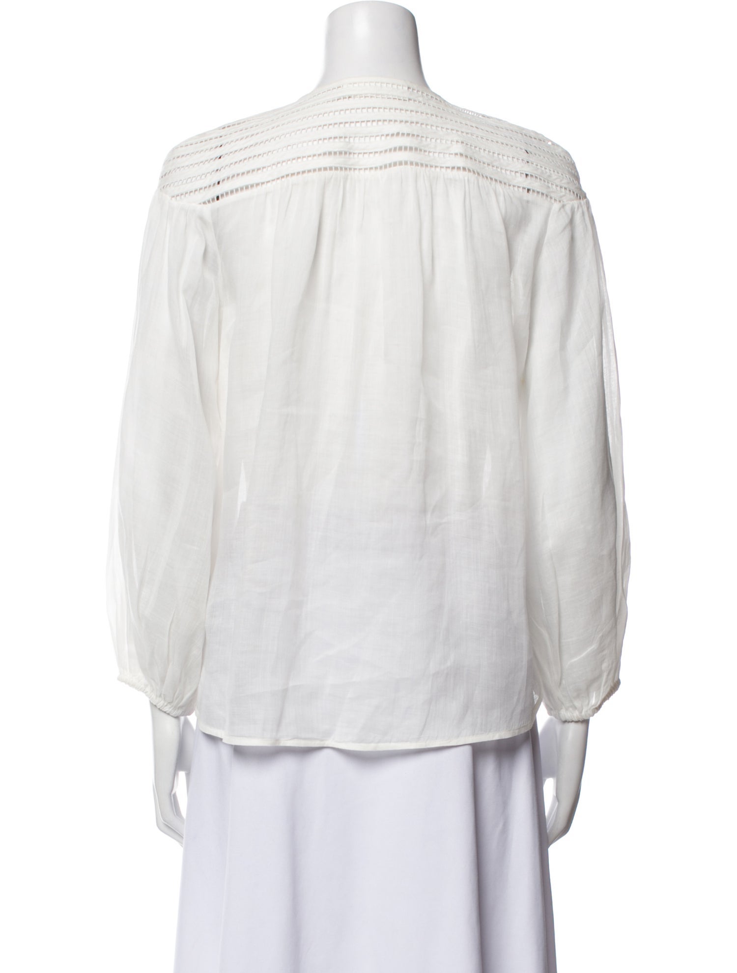 Zimmermann Crew Neck Three-Quarter Sleeve Blouse