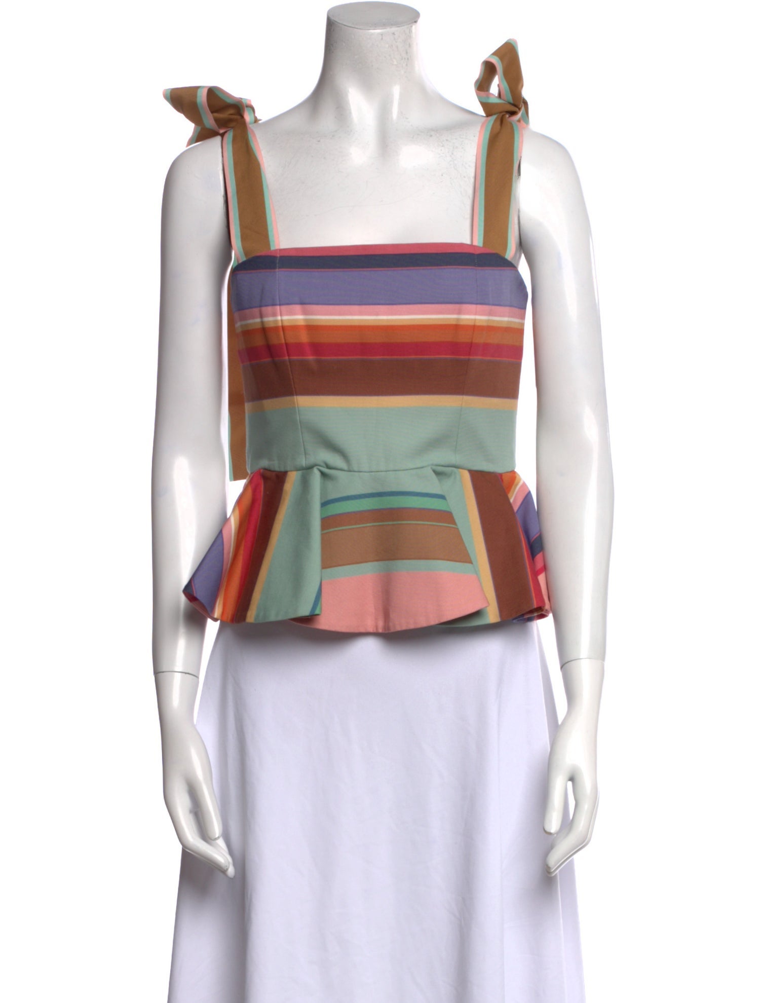 Zimmermann Striped Square Neckline Crop Top