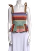 Zimmermann Striped Square Neckline Crop Top