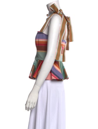 Zimmermann Striped Square Neckline Crop Top