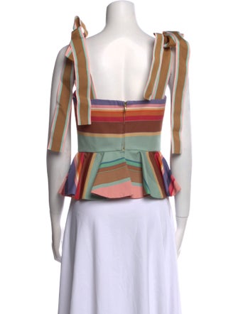 Zimmermann Striped Square Neckline Crop Top