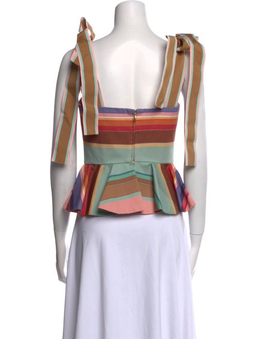 Zimmermann Striped Square Neckline Crop Top