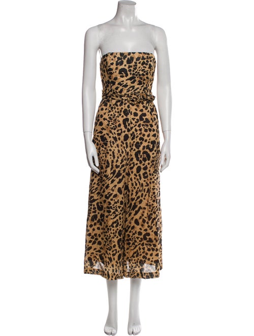 Zimmermann Linen Animal Print Jumpsuit