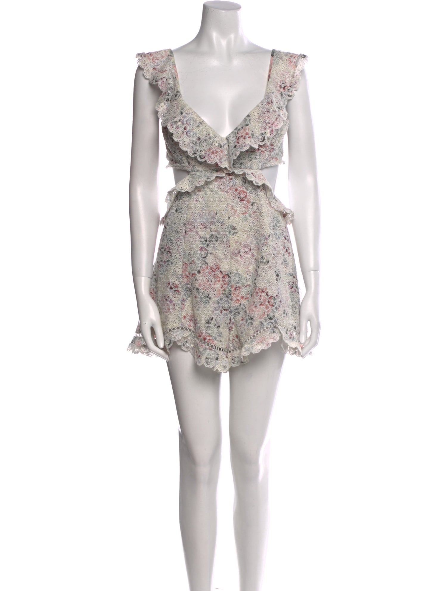 Zimmermann Patterned Square Neckline Romper