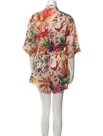 Zimmermann Linen Floral Print Romper