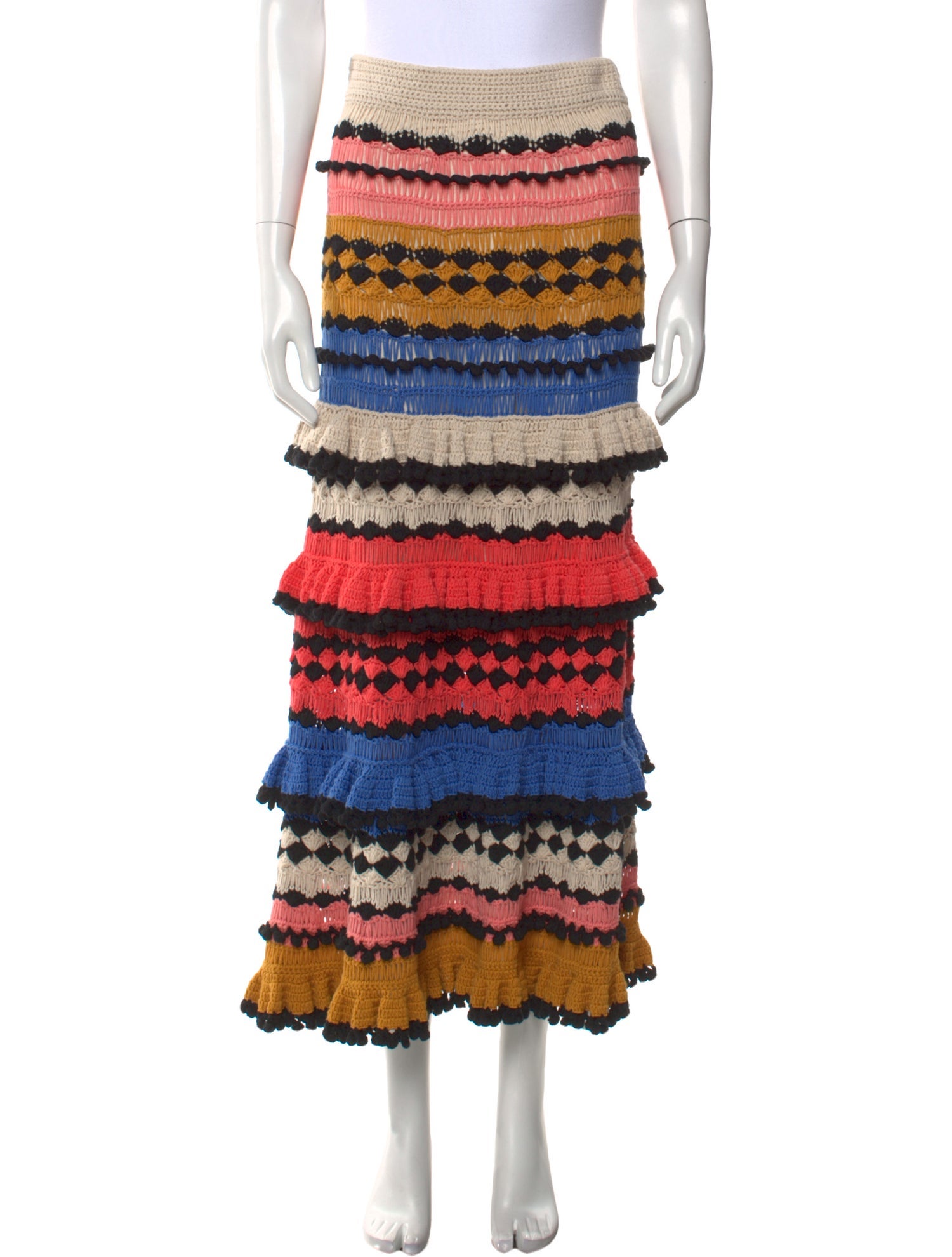 Zimmermann Striped Midi Length Skirt