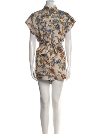 Zimmermann Linen Floral Print Romper