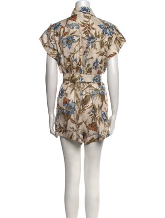 Zimmermann Linen Floral Print Romper