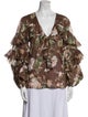 Zimmermann Floral Print V-Neck Blouse