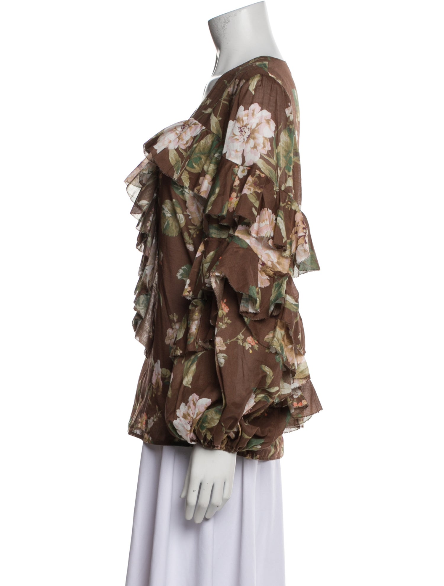 Zimmermann Floral Print V-Neck Blouse