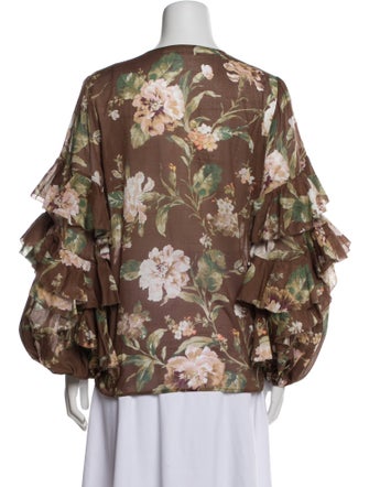 Zimmermann Floral Print V-Neck Blouse