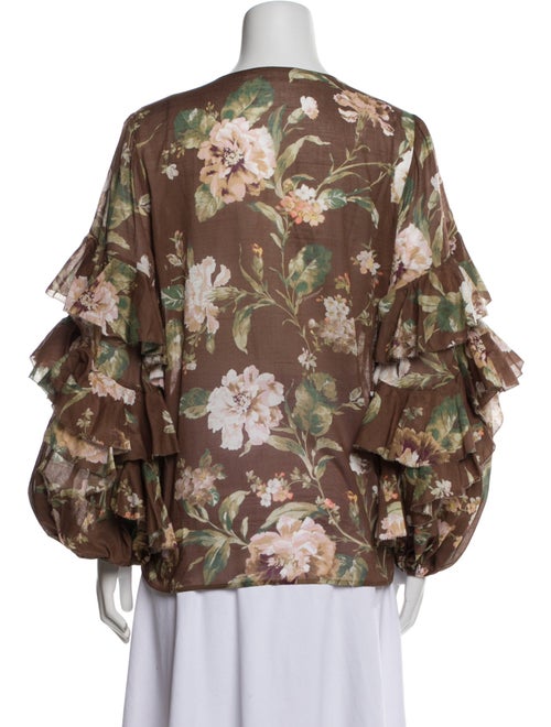 Zimmermann Floral Print V-Neck Blouse