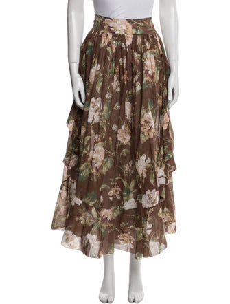 Zimmermann Floral Print Midi Length Skirt